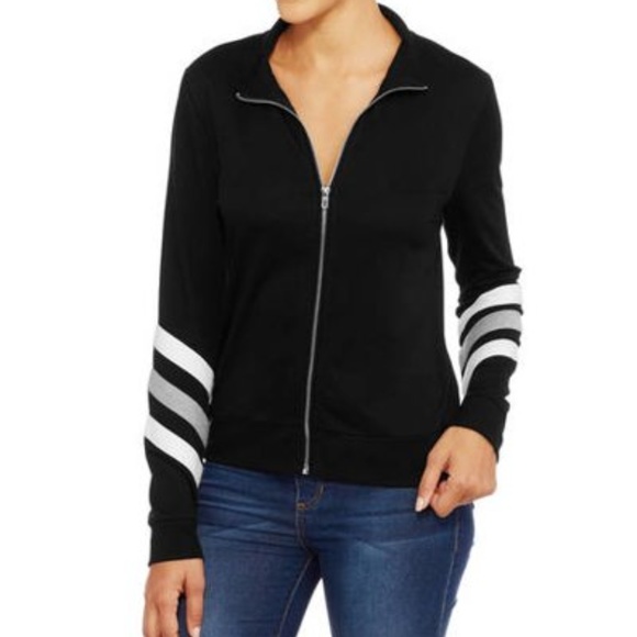 No Boundaries Jackets & Blazers - NoBo Sporty stripe full-zip track jacket
